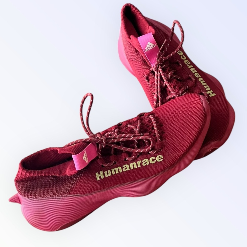 Adidas Pharrell Williams Humanrace Burgundy Knit Sneakers Men's Size 12 GW4879 - Picture 11 of 16